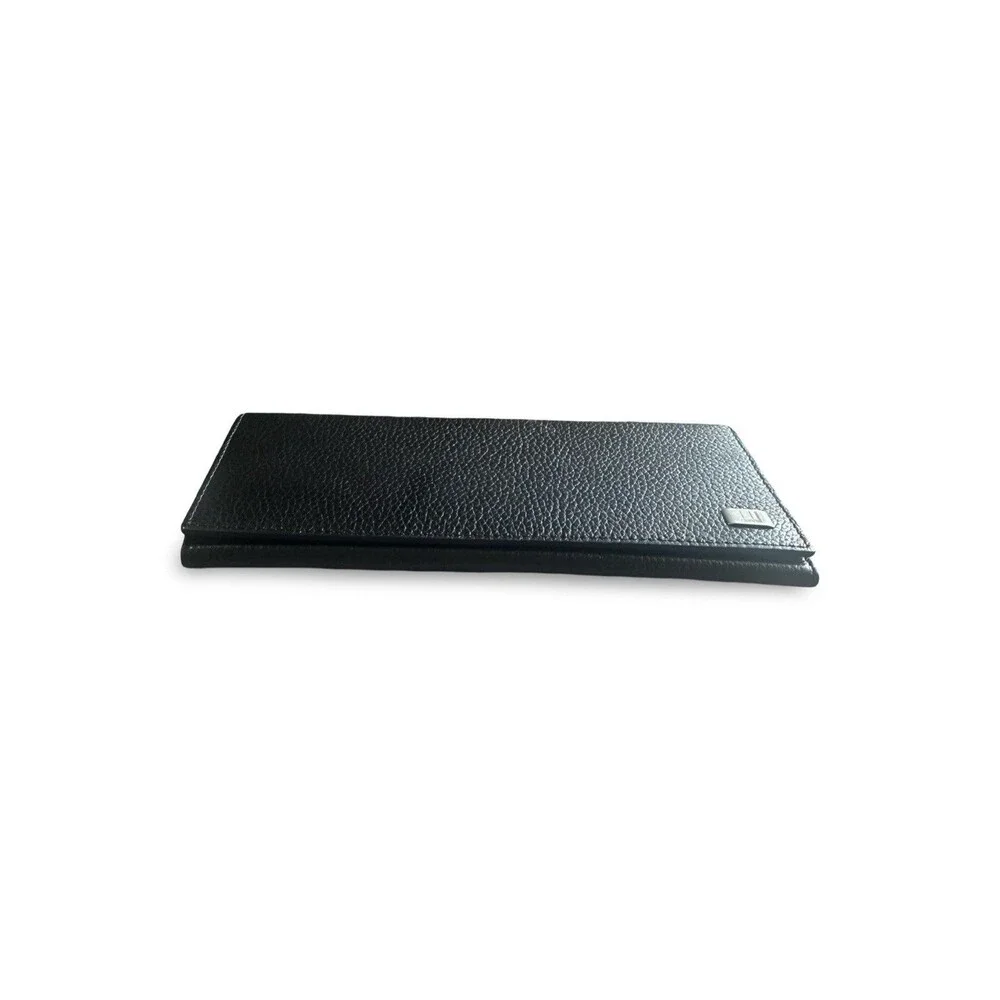 Dunhill Avorities LIKE NEW Authentic Black pebbled Wallet Silver Hardware